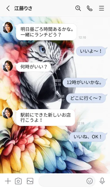 [LINE着せ替え] カラフルなオウムコンゴウインコの画像3