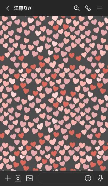 [LINE着せ替え] black ハートがいっぱいの画像2