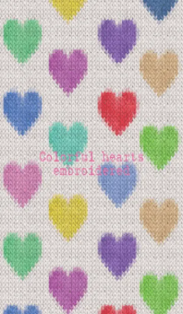 [LINE着せ替え] Colorful hearts embroidered 5の画像1