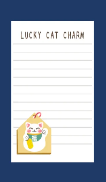 [LINE着せ替え] 開運！招き猫絵馬ノート/ネイビーブルーの画像1