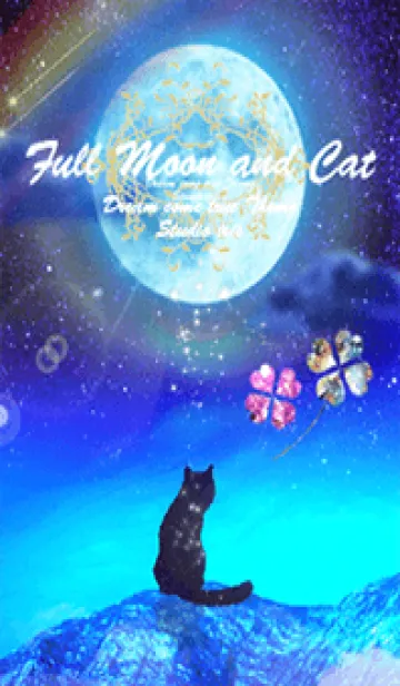 [LINE着せ替え] 運気上昇 満月とネコ2の画像1