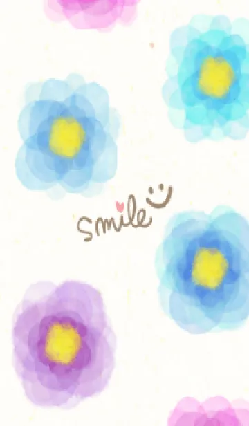 [LINE着せ替え] 水彩花青系8の画像1