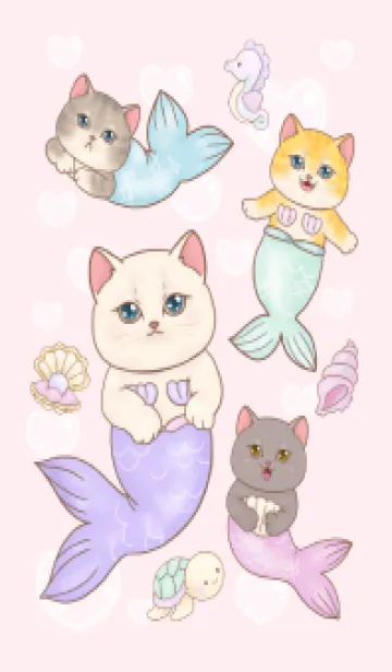 [LINE着せ替え] Cat mermaid Mercat 3の画像1