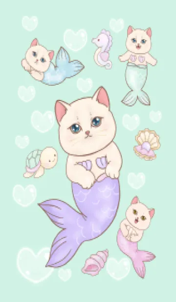 [LINE着せ替え] Cat mermaid Mercat 11の画像1