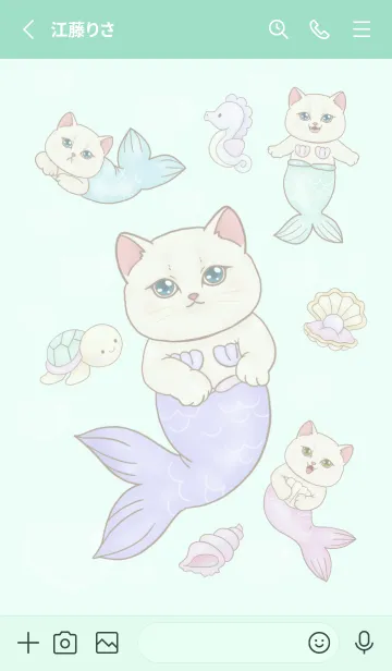 [LINE着せ替え] Cat mermaid Mercat 11の画像2