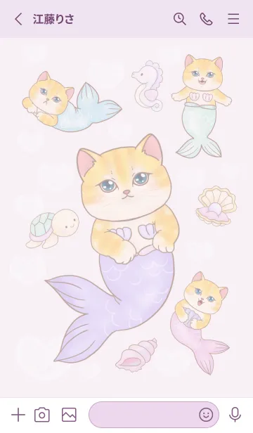 [LINE着せ替え] Cat mermaid Mercat 18の画像2