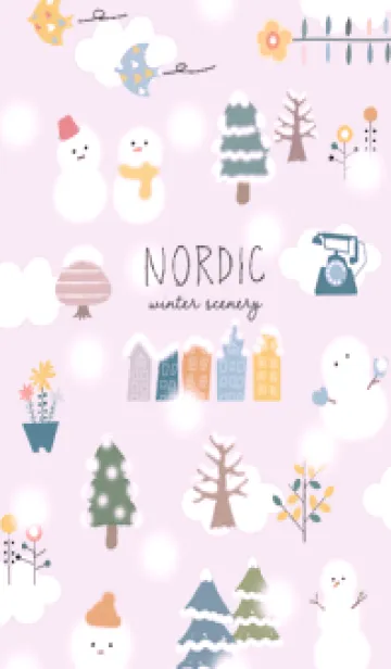 [LINE着せ替え] pinkpurple Stylish snowman11_1の画像1