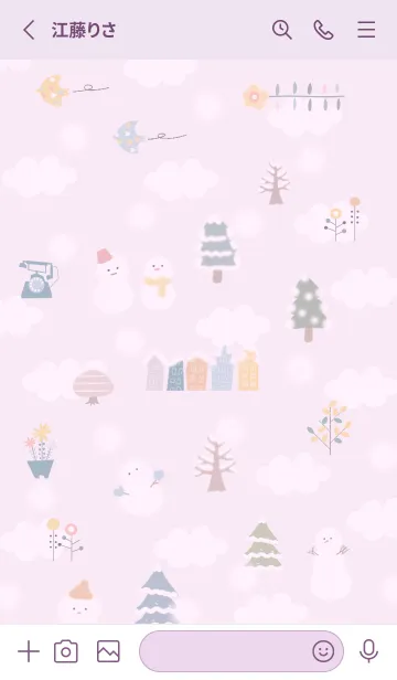 [LINE着せ替え] pinkpurple Stylish snowman11_1の画像2