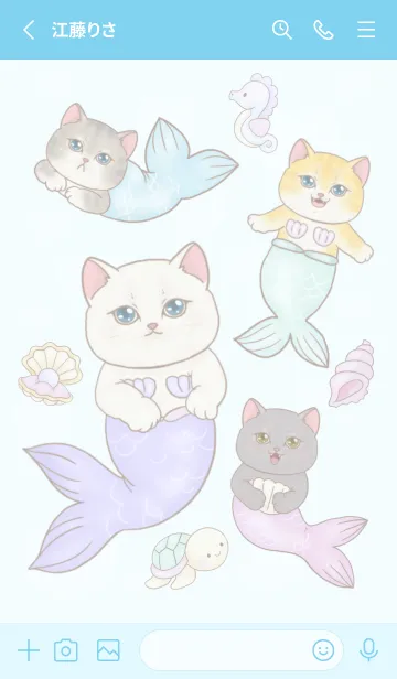 [LINE着せ替え] Cat mermaid Mercat 4の画像2