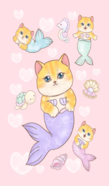 [LINE着せ替え] Cat mermaid Mercat 15の画像1