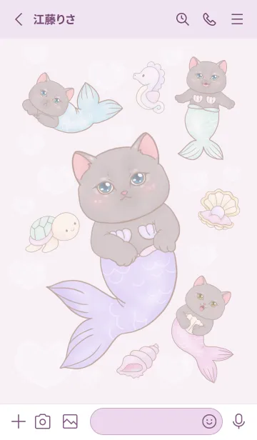 [LINE着せ替え] Cat mermaid Mercat 24の画像2