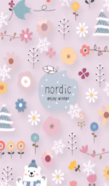 [LINE着せ替え] pinkpurple♡雪と花日和11_1の画像1