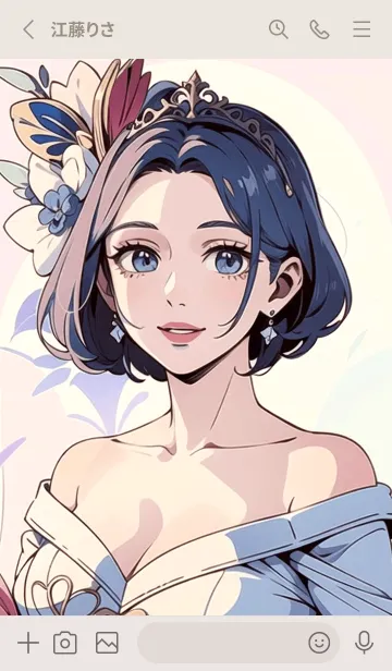 [LINE着せ替え] 美しいショートヘアのプリンセスの画像2