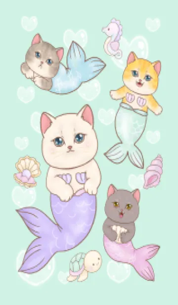 [LINE着せ替え] Cat mermaid Mercat 5の画像1