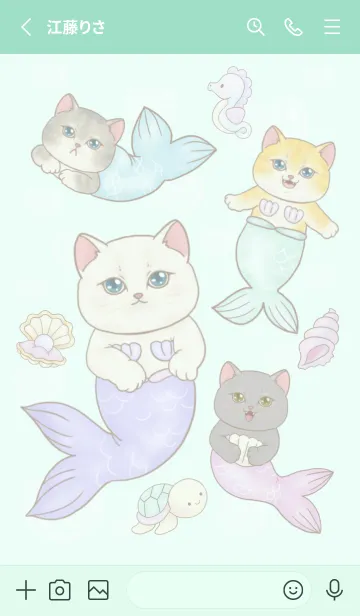 [LINE着せ替え] Cat mermaid Mercat 5の画像2