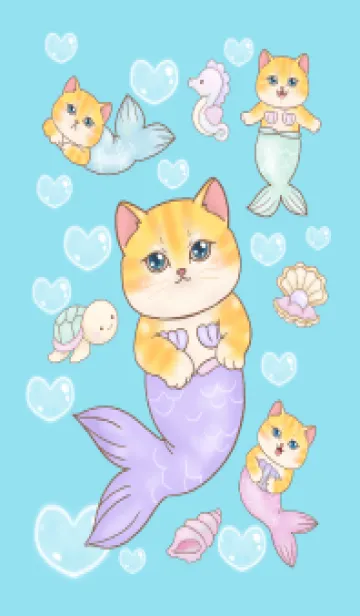 [LINE着せ替え] Cat mermaid Mercat 16の画像1