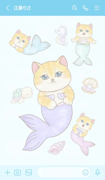 [LINE着せ替え] Cat mermaid Mercat 16の画像2