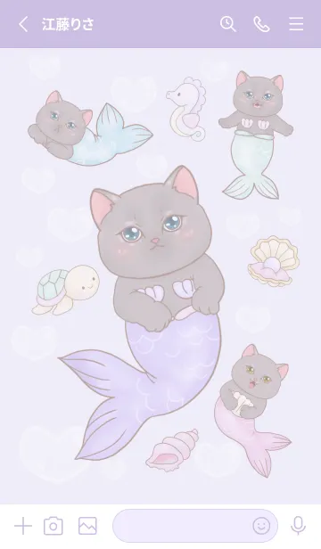 [LINE着せ替え] Cat mermaid Mercat 19の画像2