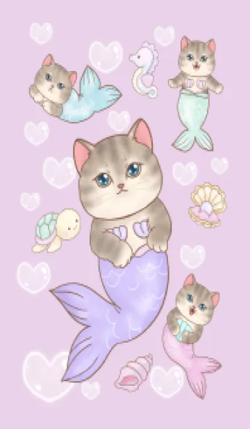 [LINE着せ替え] Cat mermaid Mercat 30の画像1
