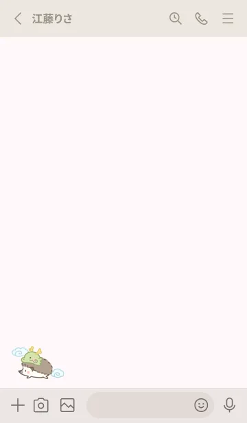 [LINE着せ替え] ハリネズミと帽子 -辰- ピンクの画像2