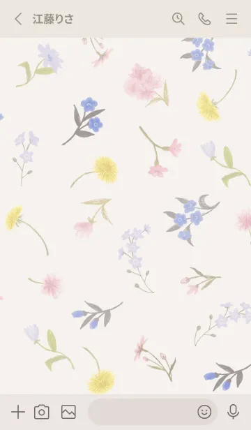 [LINE着せ替え] Floral Print (pink)の画像2