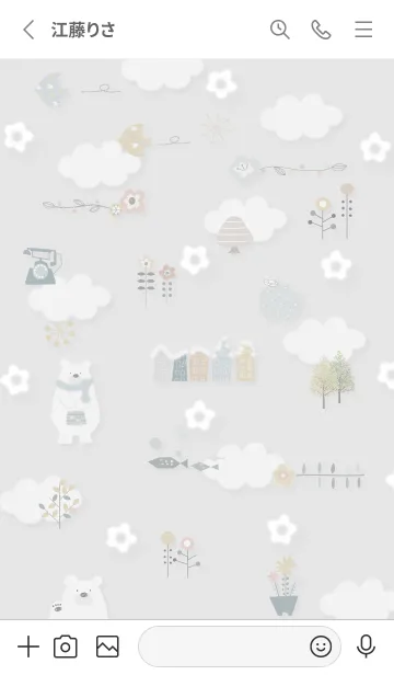 [LINE着せ替え] Gray♡Flowers dance01_1の画像2