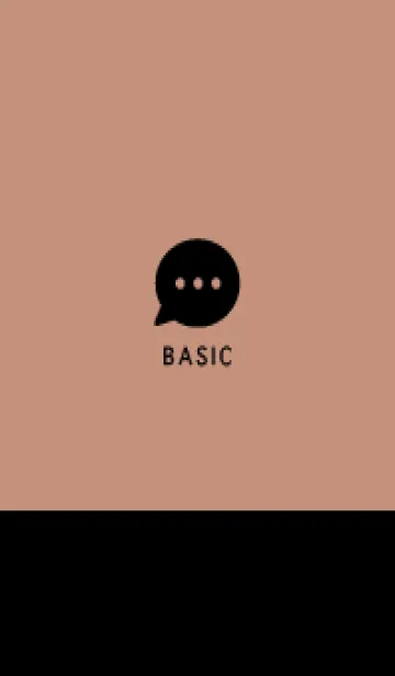 [LINE着せ替え] Simple&Basic  ブラック×ピーチベージュの画像1