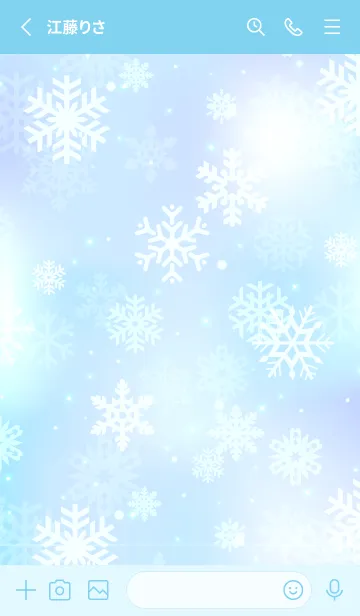 [LINE着せ替え] SnowCrystal-BLUE 17の画像2