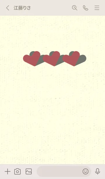 [LINE着せ替え] 3つのハート型の着せかえ クラーレットの画像2