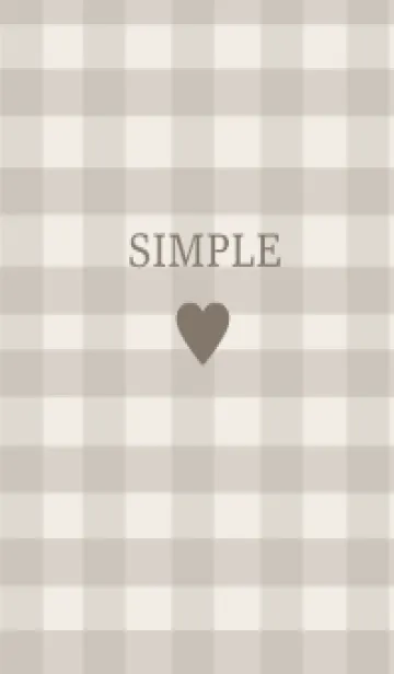 [LINE着せ替え] SIMPLE HEART /check greigeの画像1