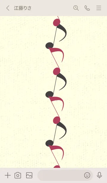 [LINE着せ替え] 八分音符1 ワインレッドの画像2