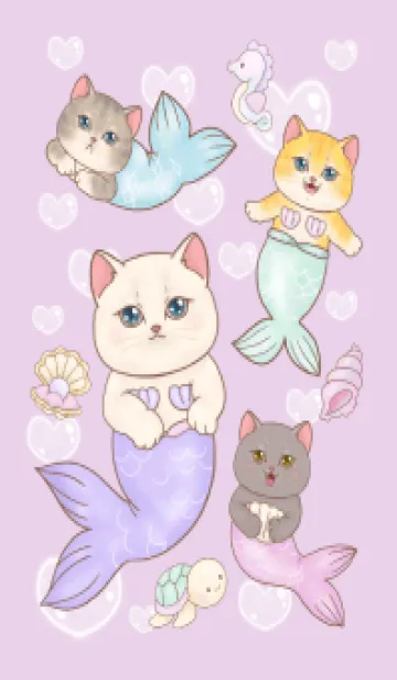 [LINE着せ替え] Cat mermaid Mercat 6の画像1