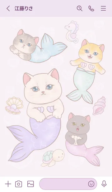 [LINE着せ替え] Cat mermaid Mercat 6の画像2
