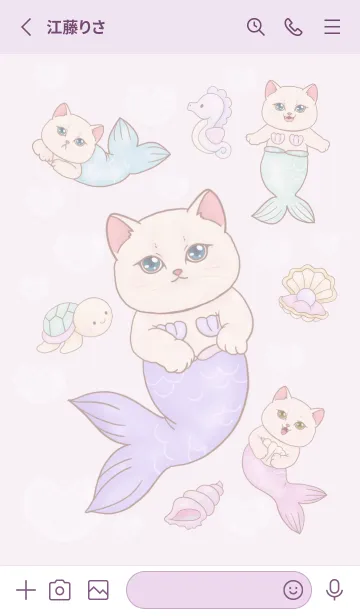 [LINE着せ替え] Cat mermaid Mercat 12の画像2