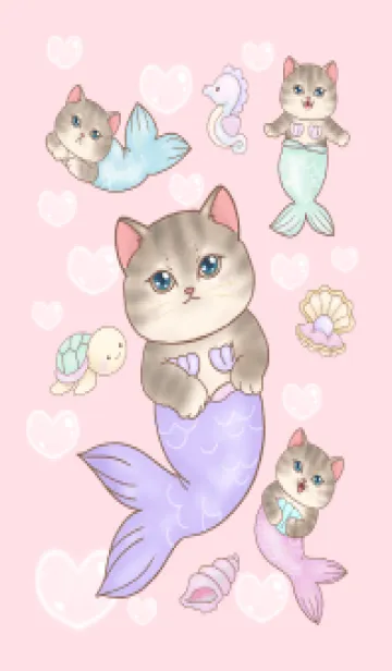 [LINE着せ替え] Cat mermaid Mercat 27の画像1