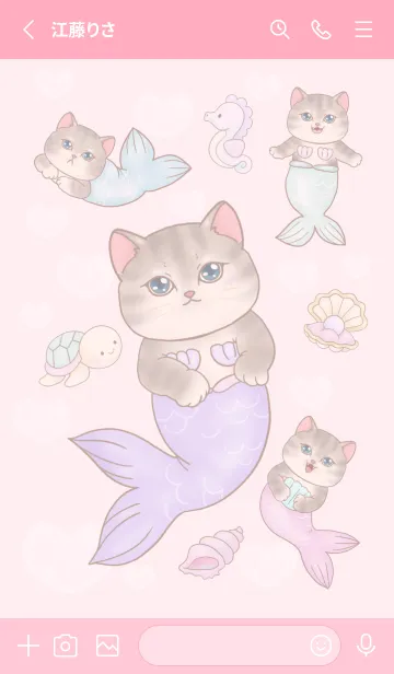 [LINE着せ替え] Cat mermaid Mercat 27の画像2