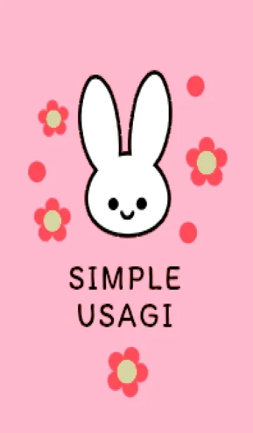 [LINE着せ替え] シンプル ウサギ -フラワー- 39の画像1
