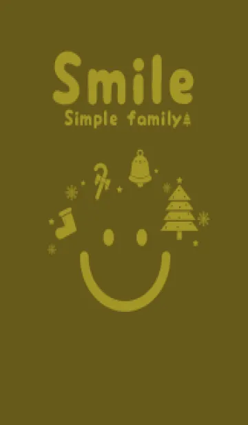 [LINE着せ替え] スマイル＆Xmasツリー オリーブドラブの画像1