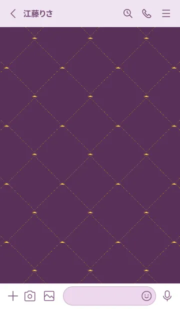 [LINE着せ替え] 王冠の柄 キルティング風 薄い紫の画像2