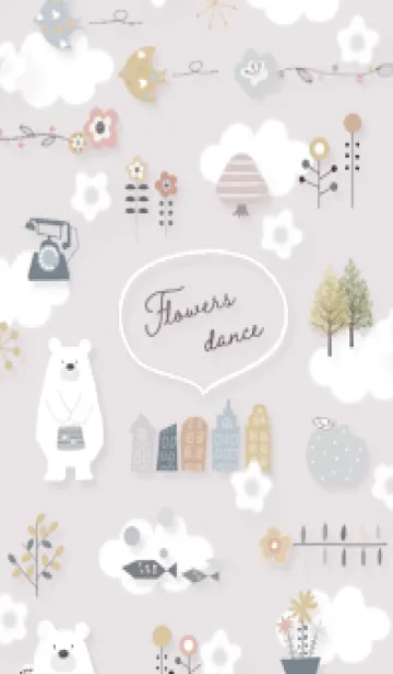 [LINE着せ替え] Greige♡Flowers dance02_1の画像1