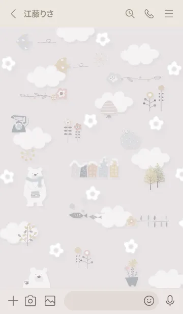 [LINE着せ替え] Greige♡Flowers dance02_1の画像2