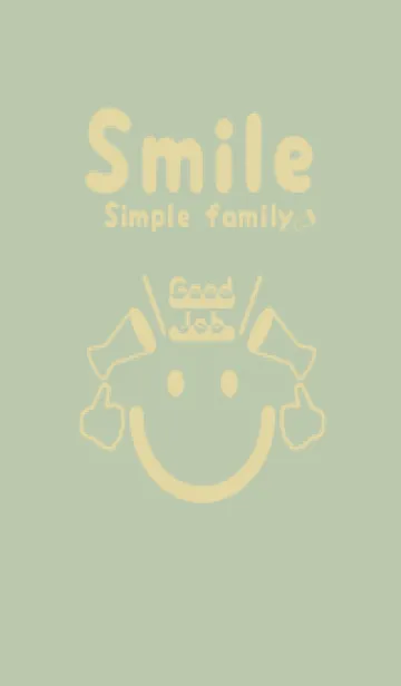 [LINE着せ替え] スマイル＆グッジョブ 抹茶色の画像1