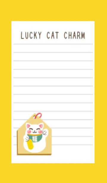 [LINE着せ替え] 開運！招き猫絵馬ノート/イエロー/レッドの画像1