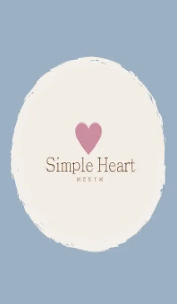[LINE着せ替え] Simple Heart Blue - NATURAL 40の画像1