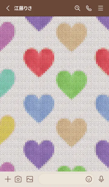 [LINE着せ替え] Colorful hearts embroidered 12の画像2