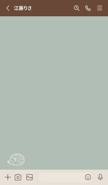 [LINE着せ替え] ハリネズミ-トライアングル-くすみグリーンの画像2