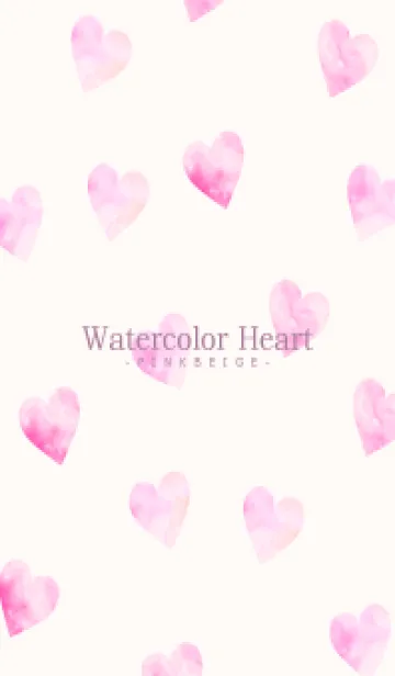 [LINE着せ替え] WatercolorHeart PINKBEIGE 19の画像1
