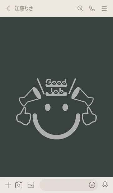 [LINE着せ替え] スマイル＆グッジョブ オフブラックの画像2