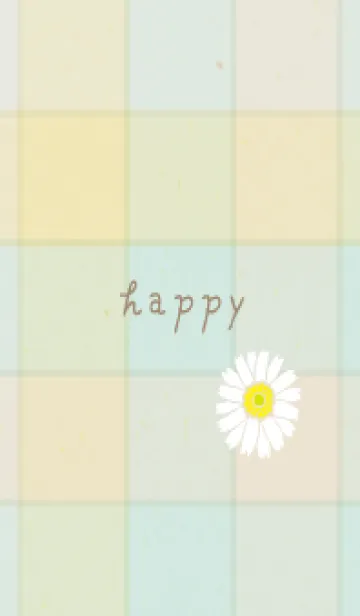 [LINE着せ替え] チェック柄 ガーベラ18の画像1