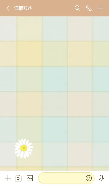 [LINE着せ替え] チェック柄 ガーベラ18の画像2